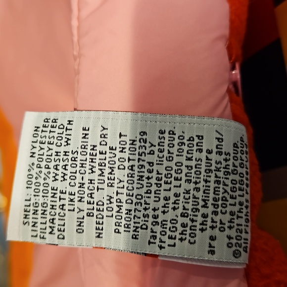 [2 for $15] NWT Red/Orange/Pink Colorblock Lego Pet Puffer Vests for Dogs & Cats - Picture 8 of 8